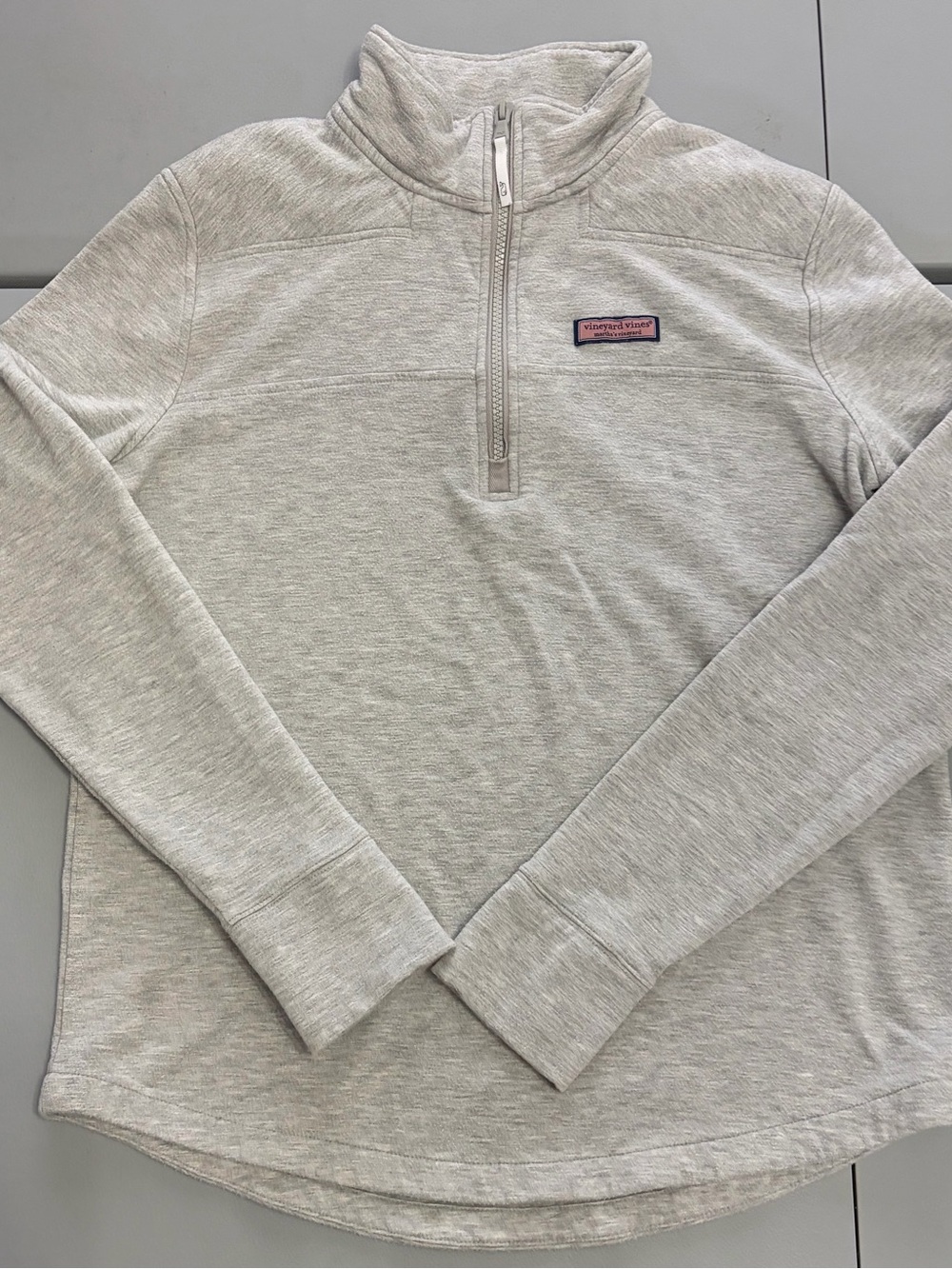 Vineyard Vines Women’s Heather Light Gray Half-Zip Pullover